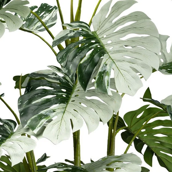 Kopu® Kunstplant Monstera Variegata Half Moon 140 cm - 25 bladeren