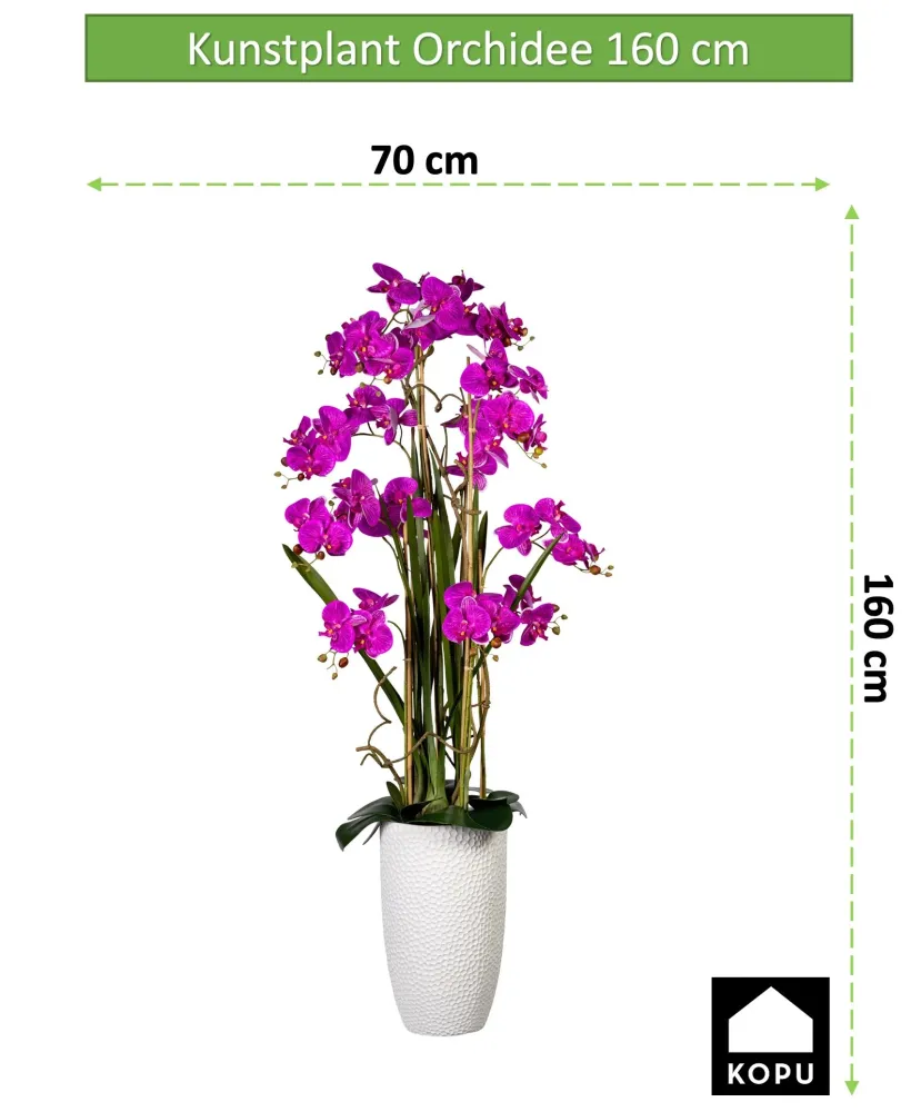 Kopu® Kunstplant Orchidee 160 cm Roze Hoge Bloempot - Phalaenopsis