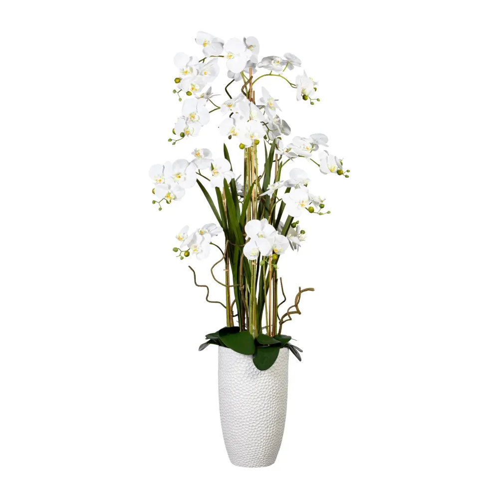 Kopu® Kunstplant Orchidee 160 cm Wit Hoge Bloempot - Phalaenopsis