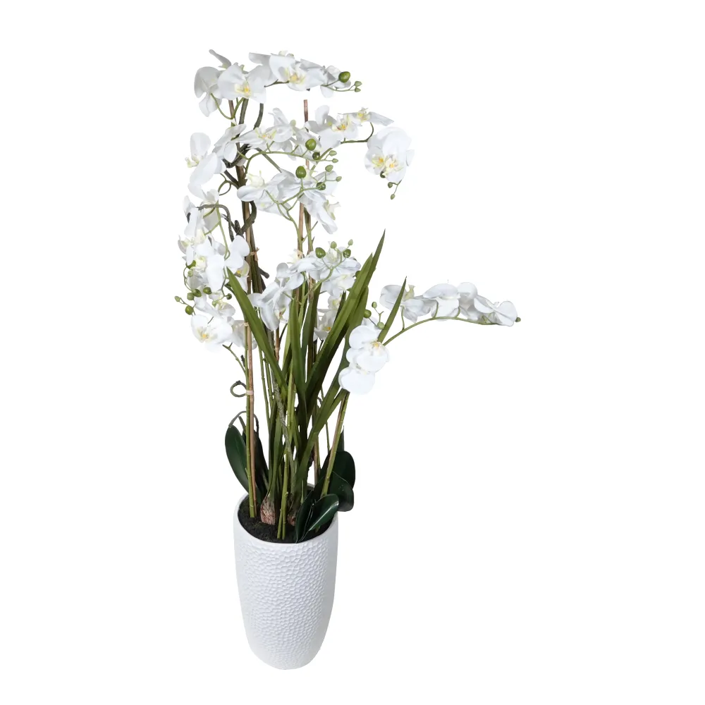 Kopu® Kunstplant Orchidee 160 cm Wit Hoge Bloempot - Phalaenopsis