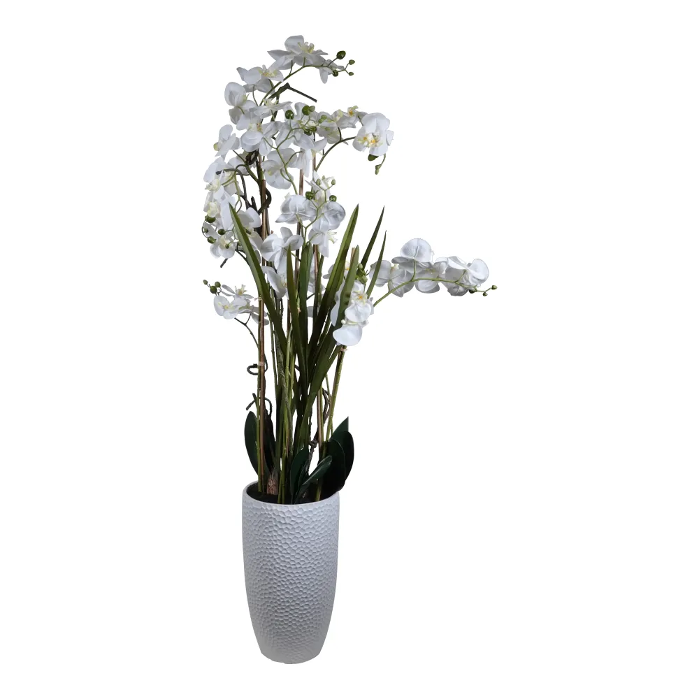 Kopu® Kunstplant Orchidee 160 cm Wit Hoge Bloempot - Phalaenopsis
