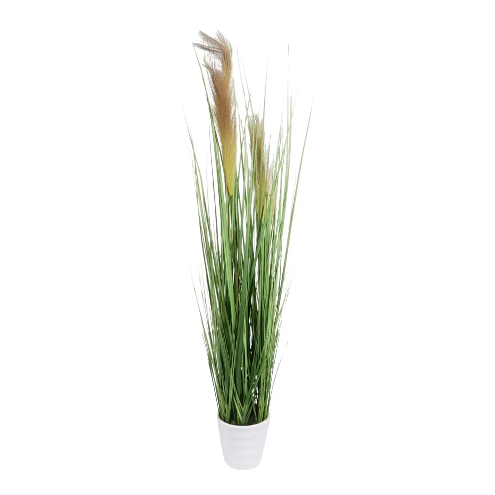 Kopu® Kunstplant Pampusgras 95 cm - 3 pluimen - witte pot