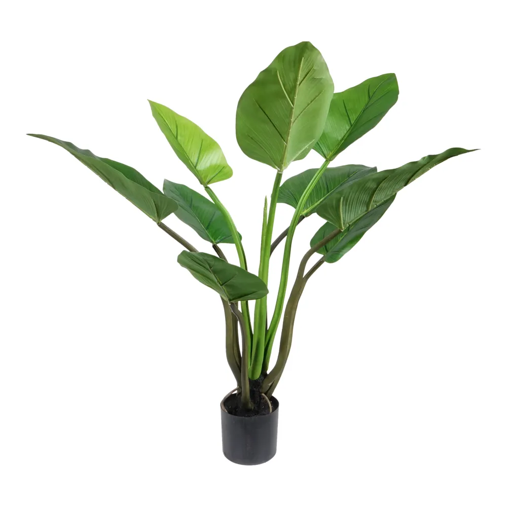 Kopu® Kunstplant Philodendron 110 cm - 9 bladeren - zwarte pot