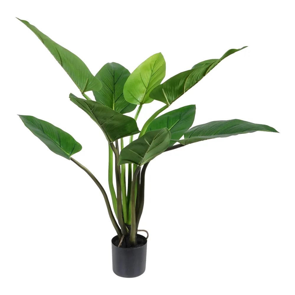 Kopu® Kunstplant Philodendron 110 cm - 9 bladeren - zwarte pot