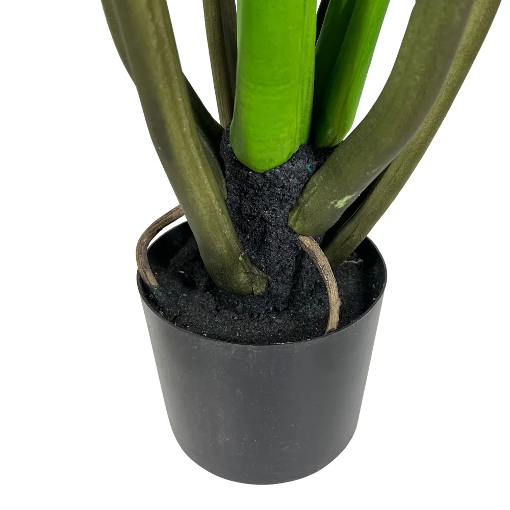 Kopu® Kunstplant Philodendron 110 cm - 9 bladeren - zwarte pot