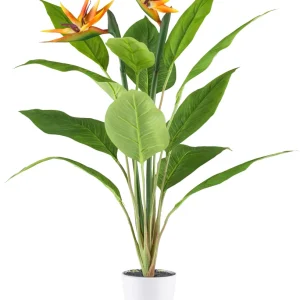 Kopu® Kunstplant Strelitzia 80cm pot wit-groen - Paradijsvogelplant