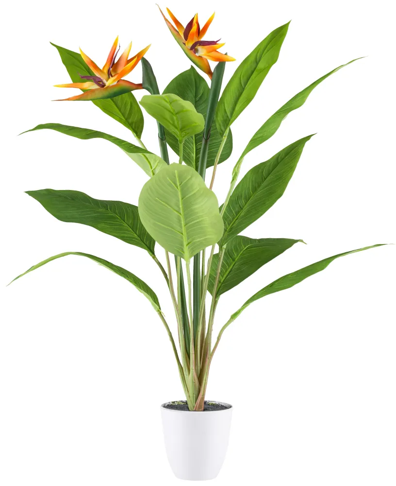 Kopu® Kunstplant Strelitzia 80cm pot wit-groen - Paradijsvogelplant