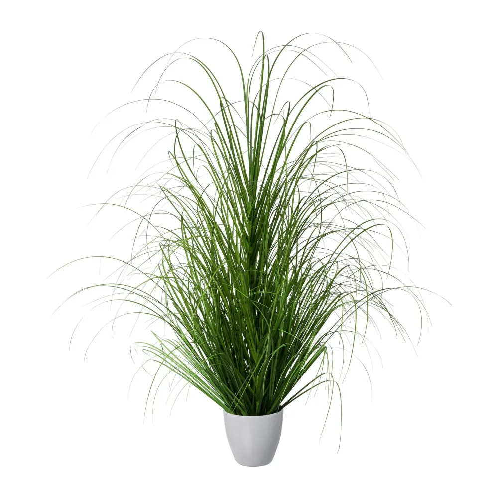 Kopu® Kunstplant Zegge Grasplant 90 cm - Witte Sierpot - Nepplant