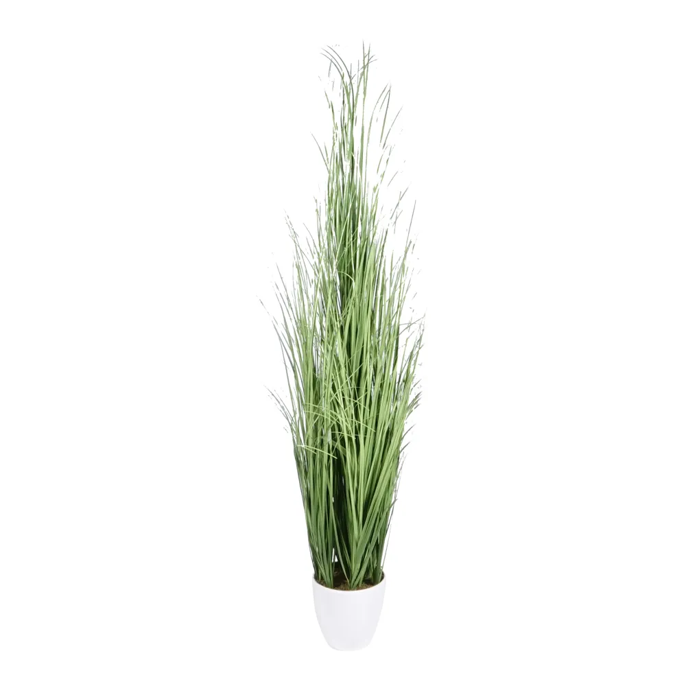 Kopu® Kunstplant Zegge Grasplant 90 cm - Witte Sierpot - Nepplant