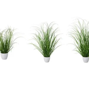 Kopu® set 3 stuks kunstplanten Grasplant 40-50-60 cm Witte Sierpot