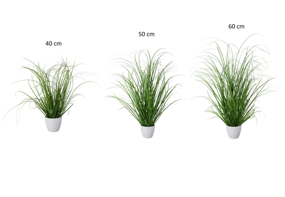 Kopu® set 3 stuks kunstplanten Grasplant 40-50-60 cm Witte Sierpot