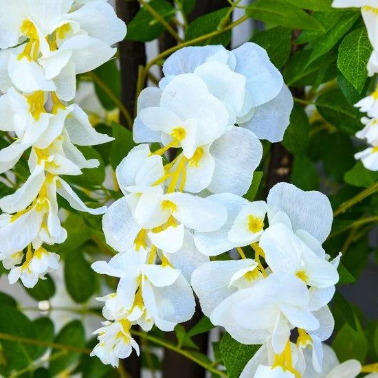 Kunstplant Blauwe Regen witte uitvoering 165 cm pot - Wit