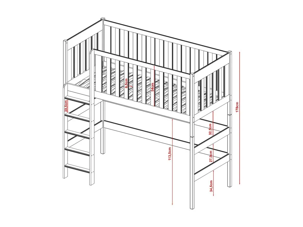 Ademend katoen Hoogslaper LAURA LB012 90x180 cm Wit