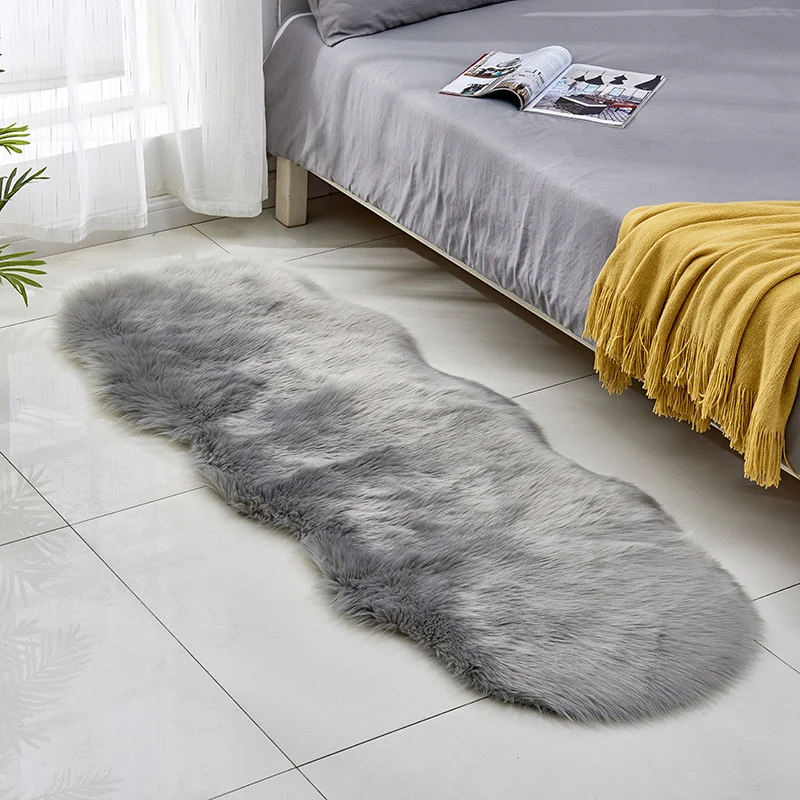 Casual Shag Rug Massief Color Rug Washable Non-Slip Backing Carpet Living Room - 4-delig set Beige