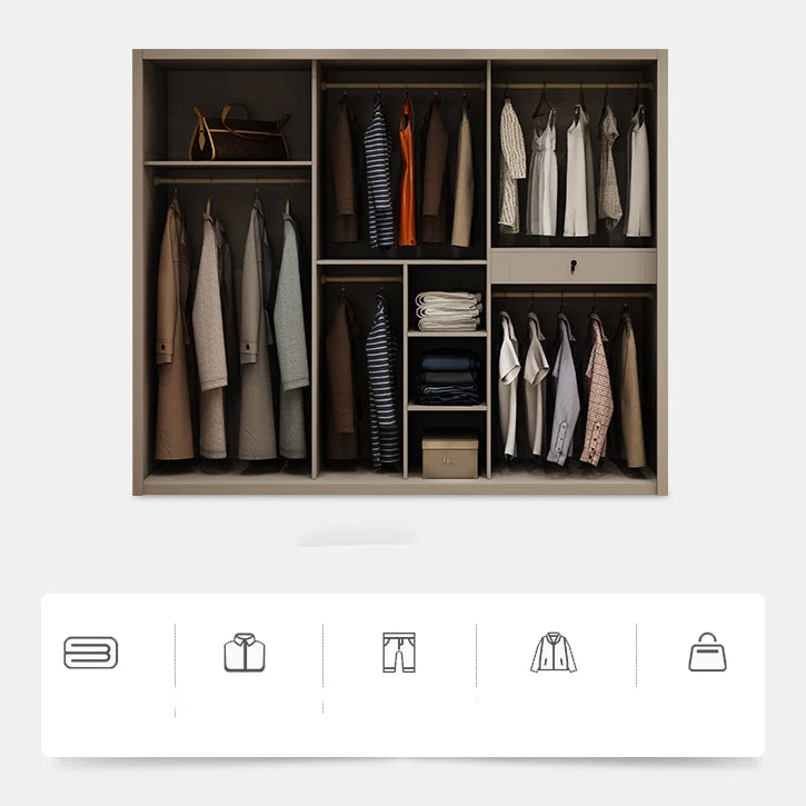 Contemporary Style Wardrobe Natuurhout Bedroom Wardrobe Closet Clothes Rail 47l