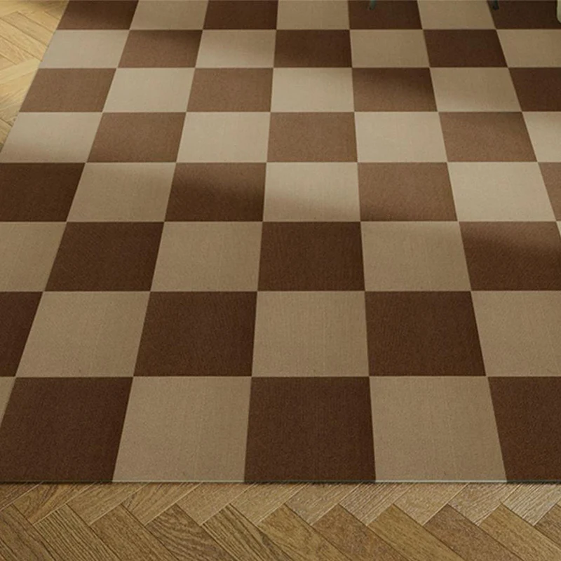 Eigentijds Loose Lay Carpet Tile Checkered Carpet Floor Tile Living Room Grey