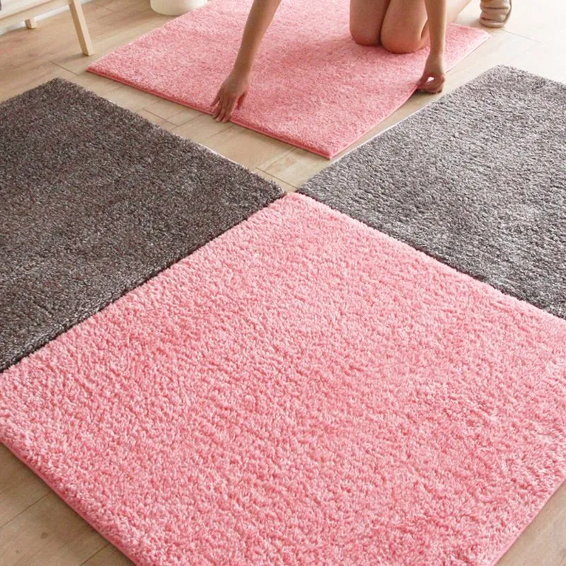 Living Room Carpet Tiles Color Block Stain Resistant Level Loop Carpet Tiles - 4-delig set Olive