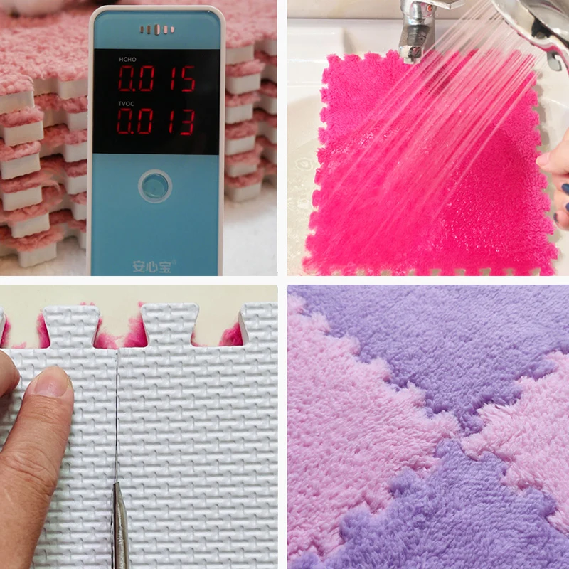 Premium Katoen Contemporain Tiles and Carpet Plush Cut Loose Lay Fade Resistant Carpet Tile Pink