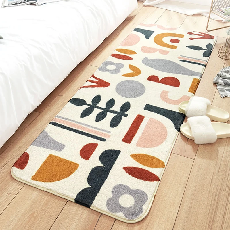 Regelboog Modern Carpet Plant Pattern Non-slip Lambswool Rug Room Azul