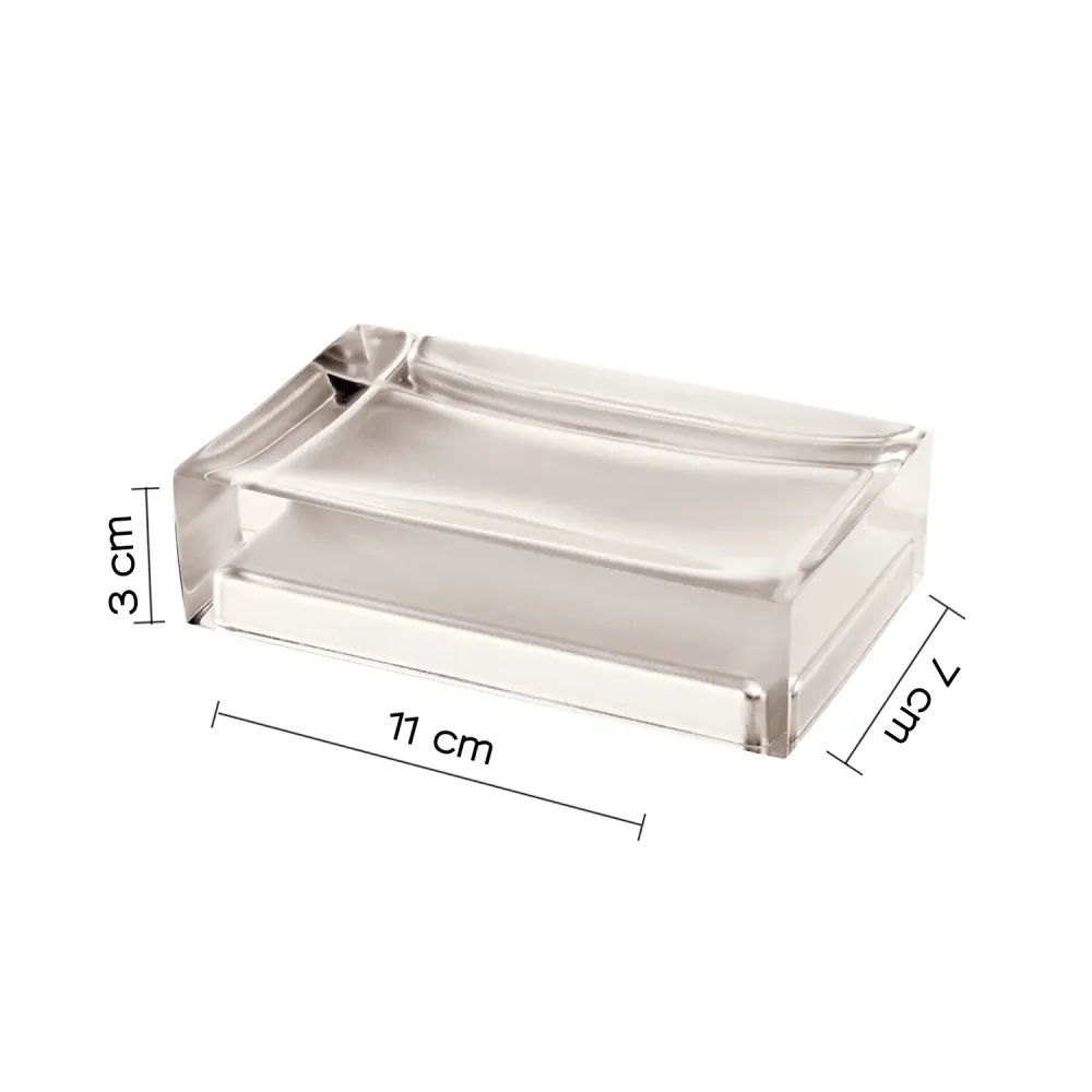 Resin countertop soap dish Gedy collection Spectrum series - Light Taupe