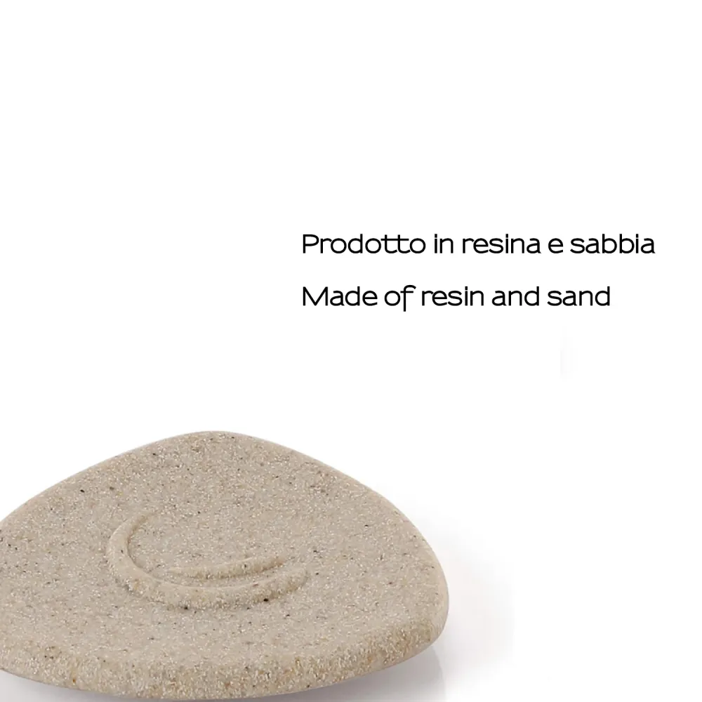 Resin and sand soap dish Gedy Libra series - Lichtbruin