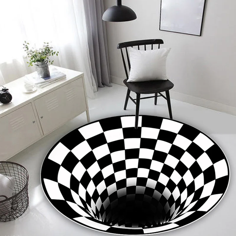 Antivloer Multicolored Scandinavian Rug Polypropylene 3D Print Area Carpet Anti-Slip Backing Machine Washable Indoor Rug B...