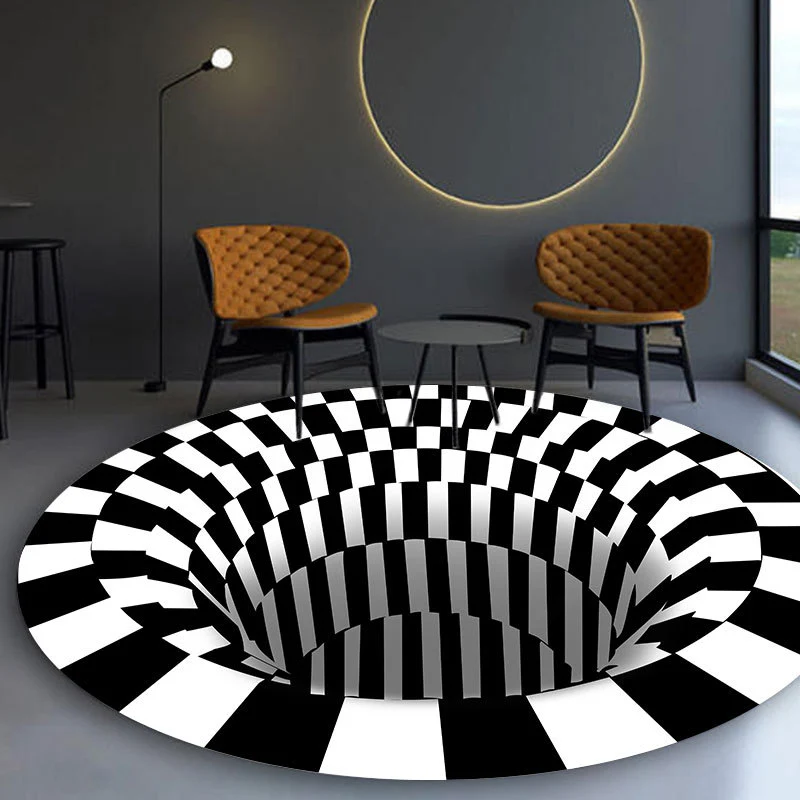 Antivloer Multicolored Scandinavian Rug Polypropylene 3D Print Area Carpet Anti-Slip Backing Machine Washable Indoor Rug B...