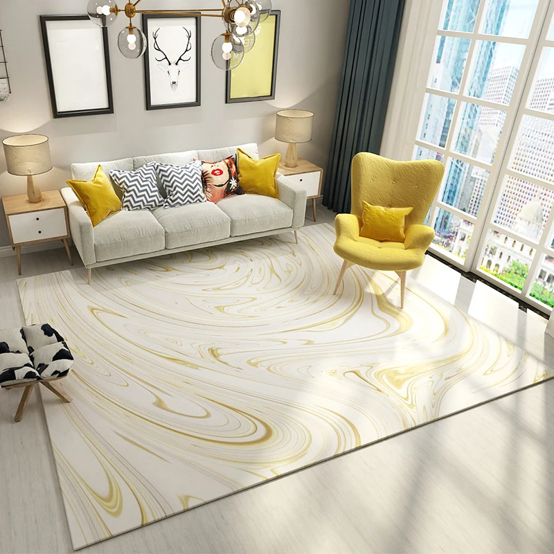 Casual Multi Color Afbeelding Rug Polyster Modern Area Carpet Non-Slip Backing Washable Rug Bedroom Beige