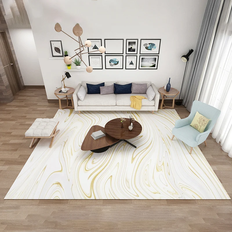 Casual Multi Color Printed Rug Polyster Strak Area Carpet Non-Slip Backing Washable Rug Bedroom Beige