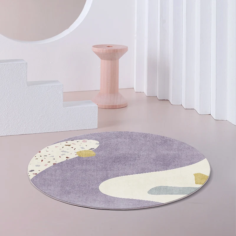 Chique Living Room Rug Multi Colored Color Block Area Carpet Polypropylene Non-Slip Pet Friendly Rug 100% Polypropyleen Pink