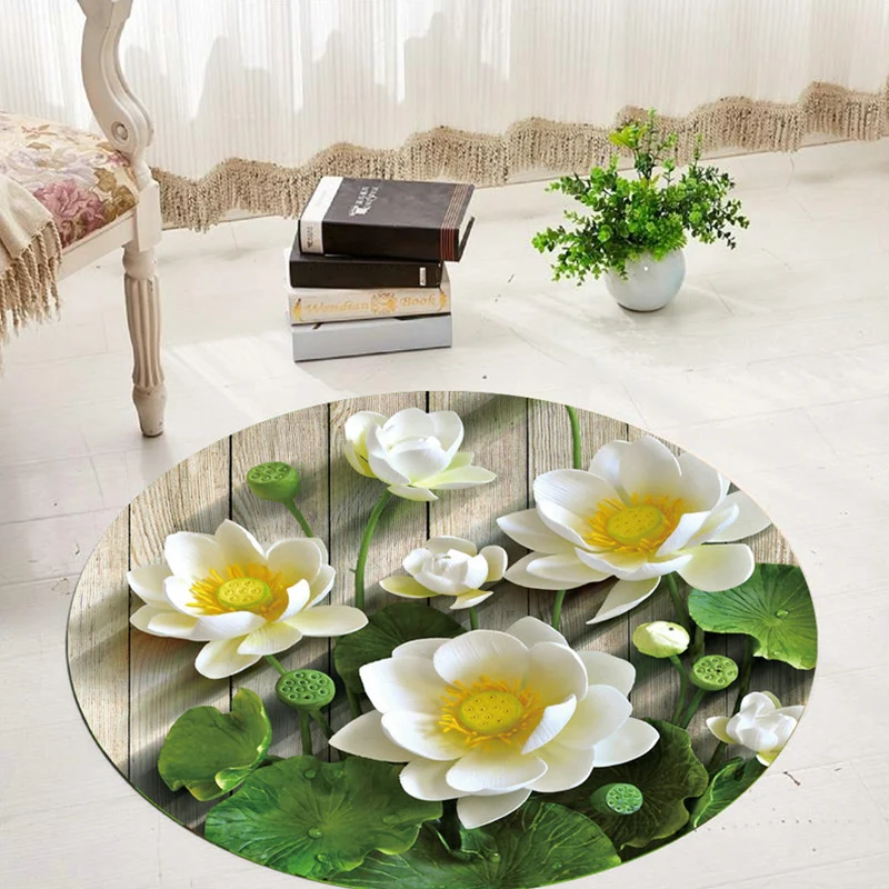 Comfort 3D Plant Pattern Rug Multi-Colored Polypropylene Area Carpet Handig Care Machine Washable Rug Room Green