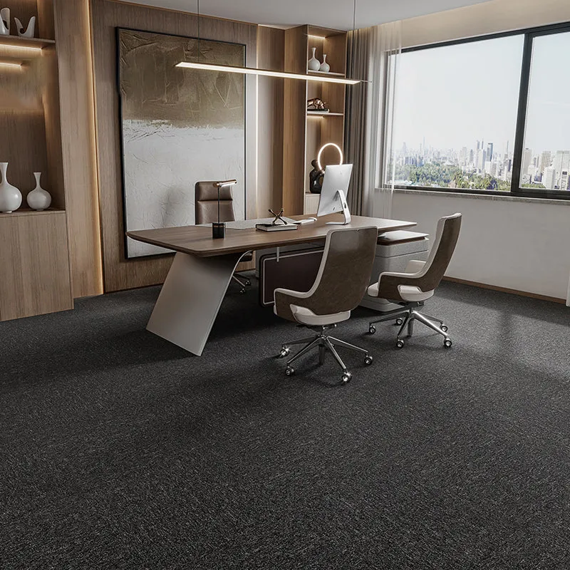 Contemporain Carpet Tiles Self Adhesive Level Loop Fire Resistant Tiles and Carpet voor Slaapkamer Dark