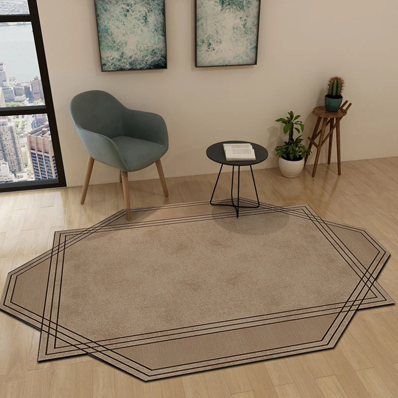 Dark Bedroom Rug Contemporain Color Blocking Geometric Carpet Synthetics Anti-Slip Backing Indoor Rug Light