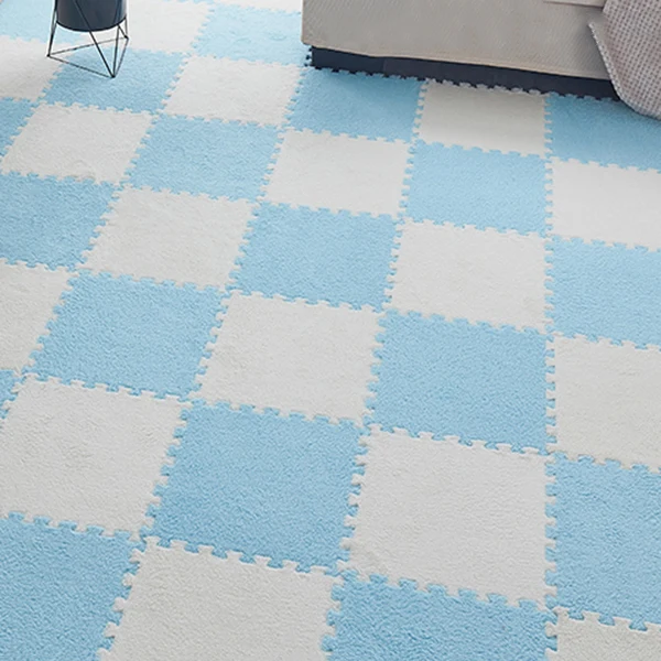 Fade Resistant Level Loop Carpet Tile Non-Skid Interlocking Bedroom Carpet Tiles Machinewasbaar Green