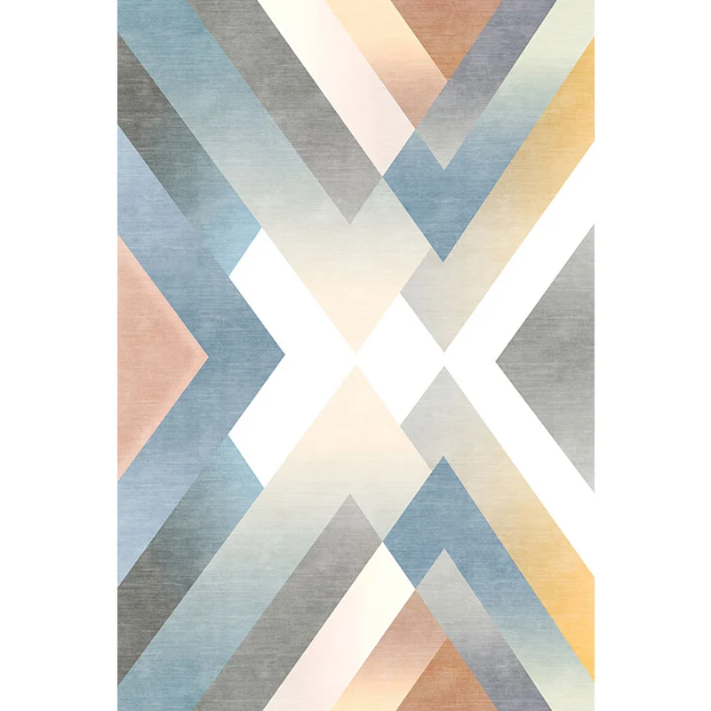 Gekleurde Contemporary Rug Polyester Geometric Pattern Rug Pet Friendly Washable Anti-Slip Backing Carpet Living Room Vloe...