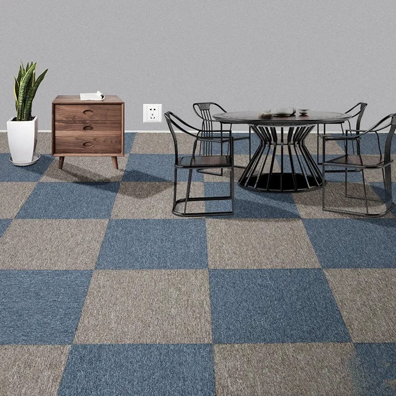 Indoor Carpet Floor Tile Level Loop Non-Skid Fire Resistant Living Room Eenvoudig Schoon te Maken Dark