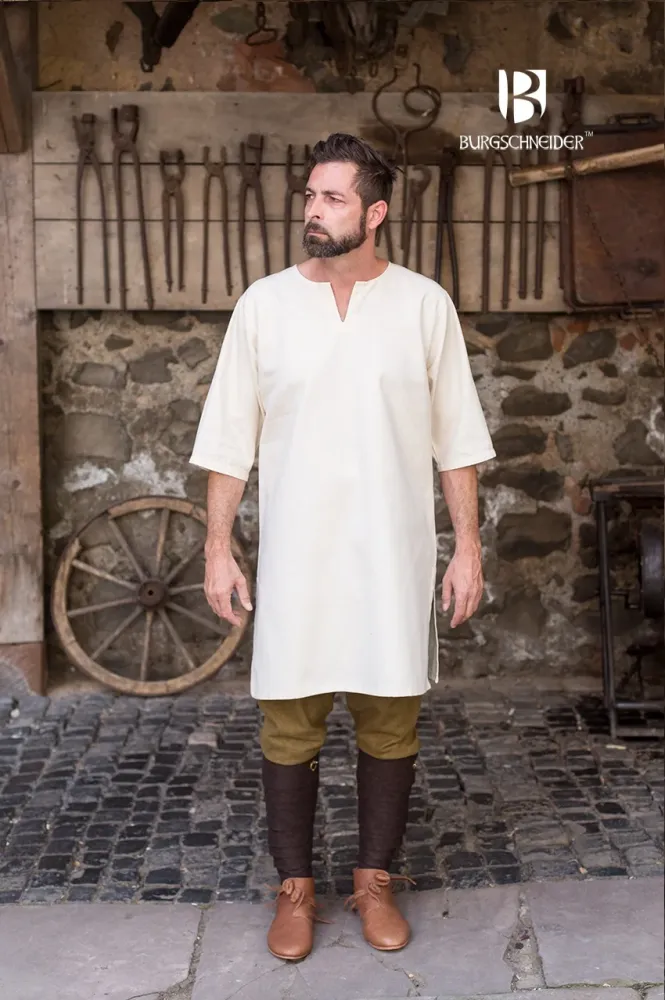 Lange Gangloper Medieval Tunic / Under Tunic 3/4 Sleeve “Lofar“ - Oorspronkelijk S