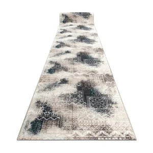 Loper antislip PATCHWORK vintage, gom lichtbruin 80 cm 80x340 cm