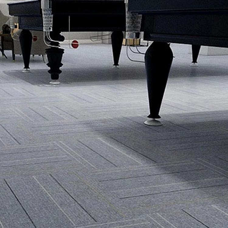 Modern Carpet Tiles Multi- Level Loop Glue Down Non-Skid Carpet Tile Foyer Gray