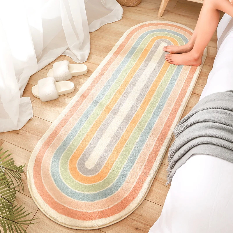 Multi-Color Bedroom Rug Comfort Geometric Print Indoor Rug Polypropylene Anti-Slip Backing Licht Care Carpet Beige