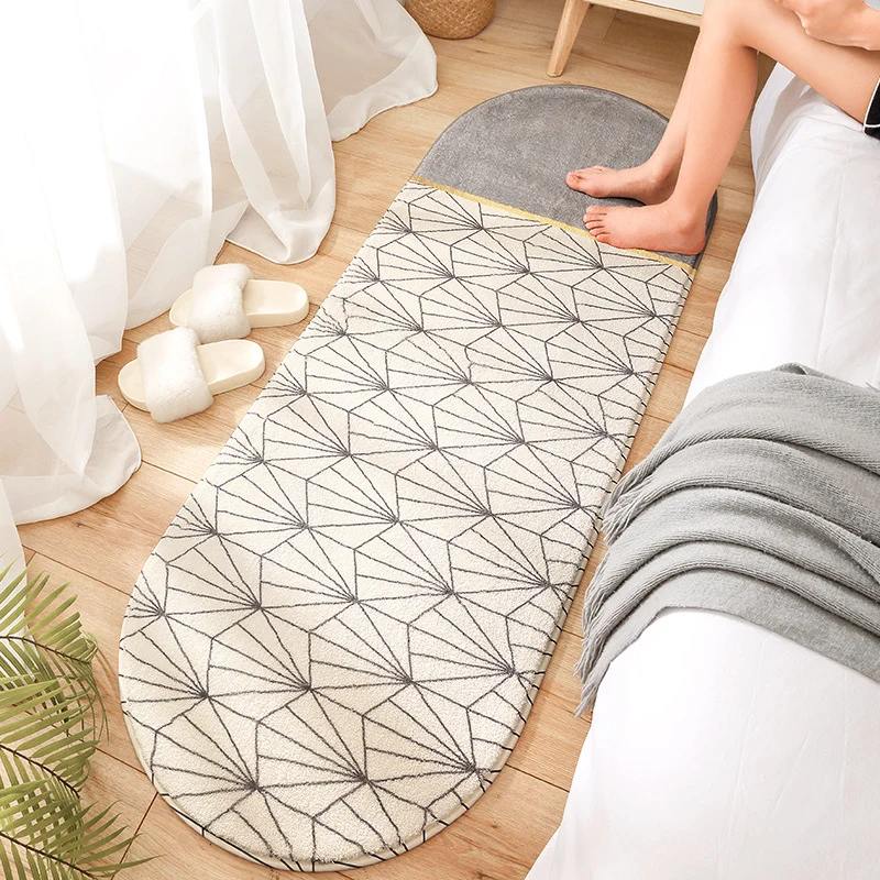 Multi-Color Bedroom Rug Comfort Geometric Print Indoor Rug Polypropylene Anti-Slip Backing Handig Care Carpet Beige