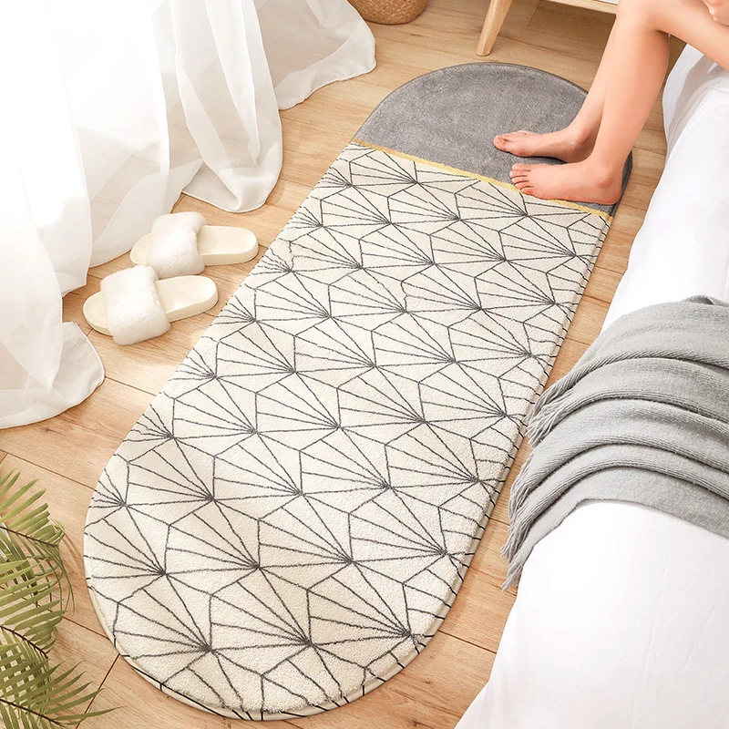Multi-Color Bedroom Rug Comfort Geometric Print Indoor Rug Polypropylene Anti-Slip Backing Handig Care Carpet Beige