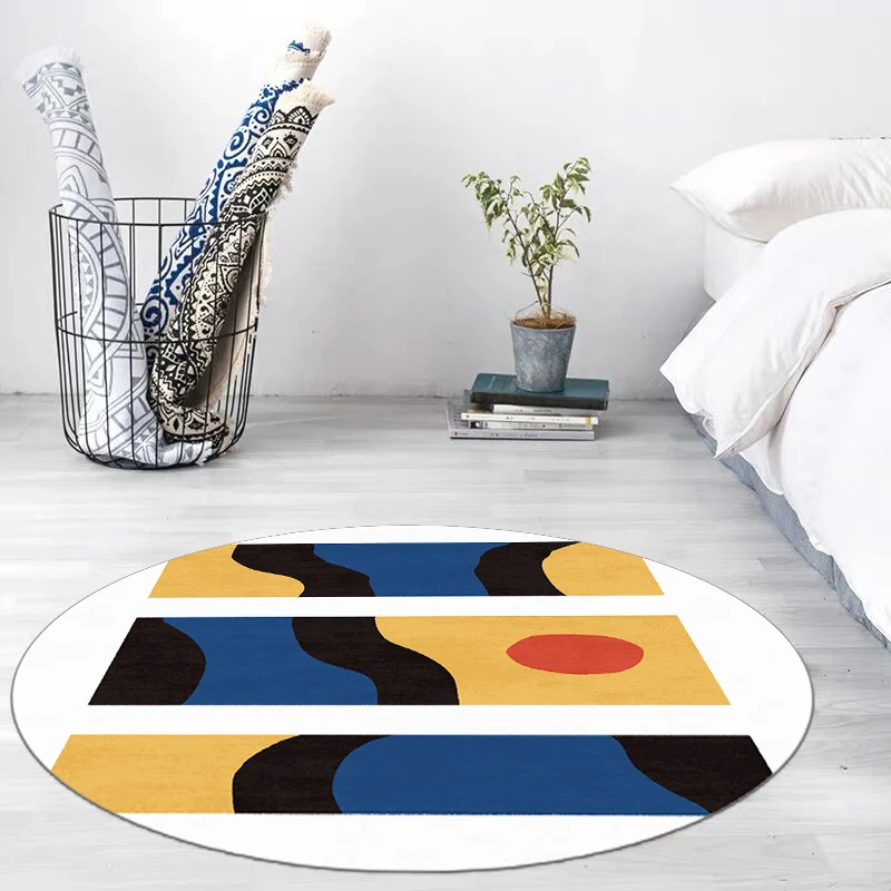 Multicolored Living Room Rug Polypropylene Colorblock Indoor Rug Anti-Slip Backing Washable Area Carpet voor Binnendeuren...