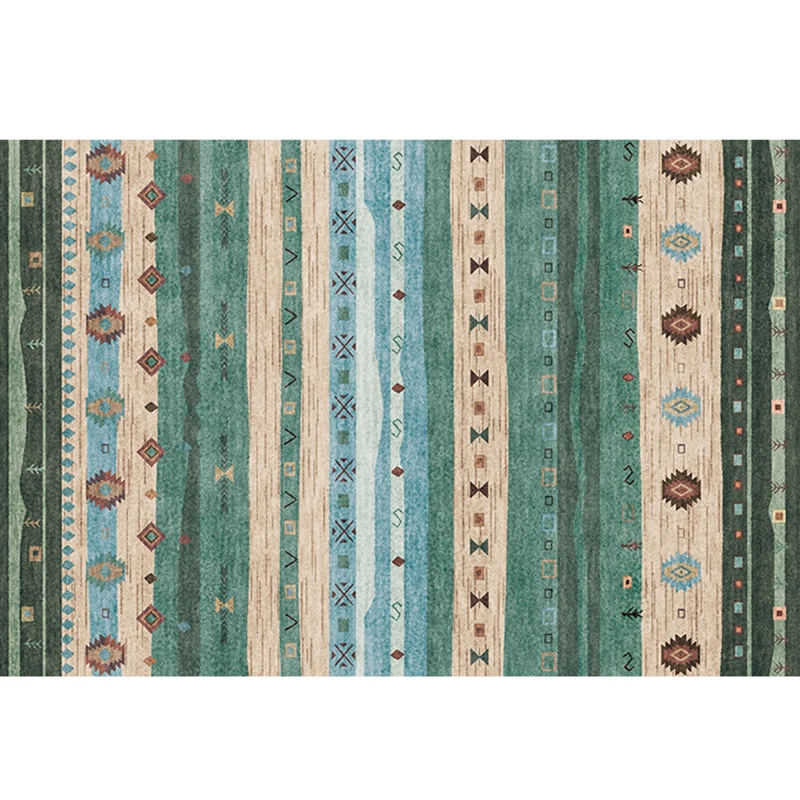 Natural Living Room Rug Regelboog Geo Pattern Indoor Rug Polypropylene Anti-Slip Machine Washable Area Carpet Red