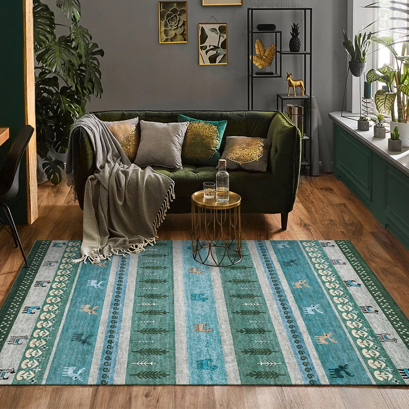 Natural Living Room Rug Regelboog Geo Pattern Indoor Rug Polypropylene Anti-Slip Machine Washable Area Carpet Red
