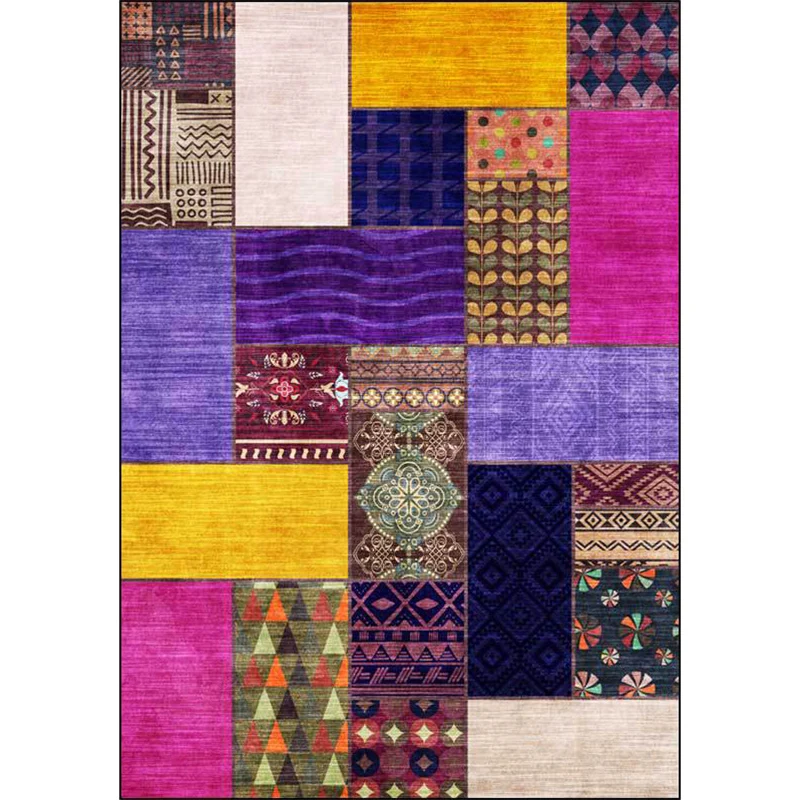 Regelboog Vintage Rug Polyester Southwestern Pattern Rug Washable Non-Slip Backing Area Rug Living Room voor Binnendeuren...