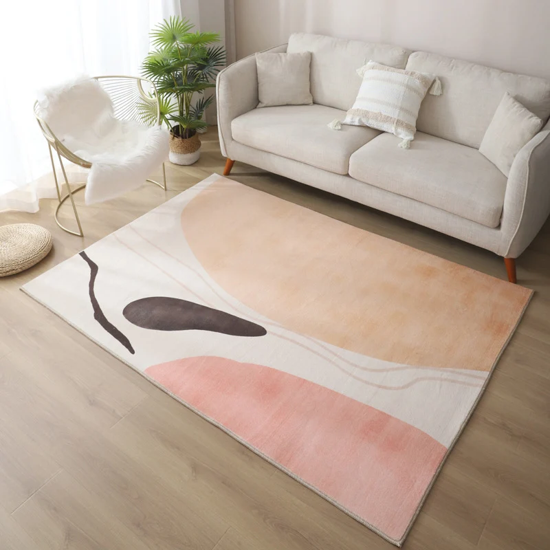 Relaxing Living Room Rug Multicolored Colorblock Indoor Rug Polypropylene Non-Slip Backing Handig Care Carpet Yellow
