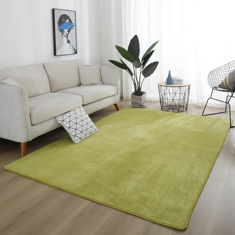 Simple Living Room Rug Multi-Color Solid Color Carpet Katoenen Anti-Slip Backing Easy Care Indoor Rug Set van 2 Purple