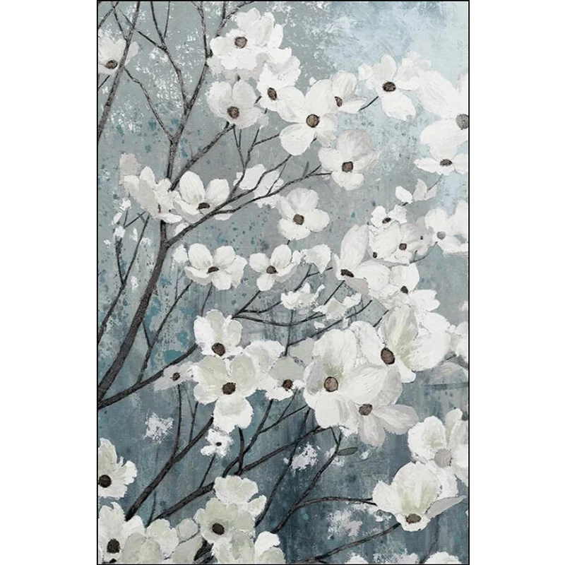 Traditional Floral Pattern Rug Melkwit and Grey Oriental Rug Polyester Washable Anti-Slip Backing Area Rug Living Room White