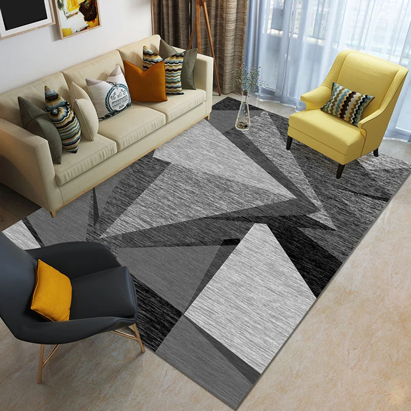 Wolmix Vloerkleed Modern 3D Geometric Print Rug Multi Colored Polyesterstof Rug Stain Resistant Anti-Slip Backing Pet Frie...